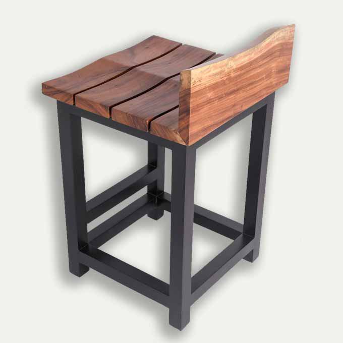 Custom Made Live Edge Bar Stool With BUMP - Image 3