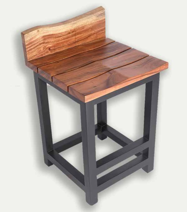 Custom Made Live Edge Bar Stool With BUMP