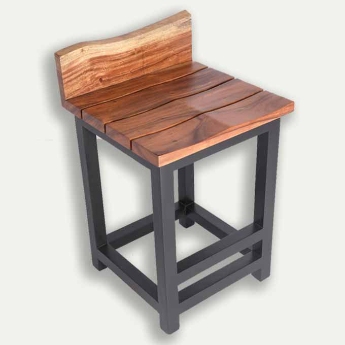 Custom Made Live Edge Bar Stool With BUMP