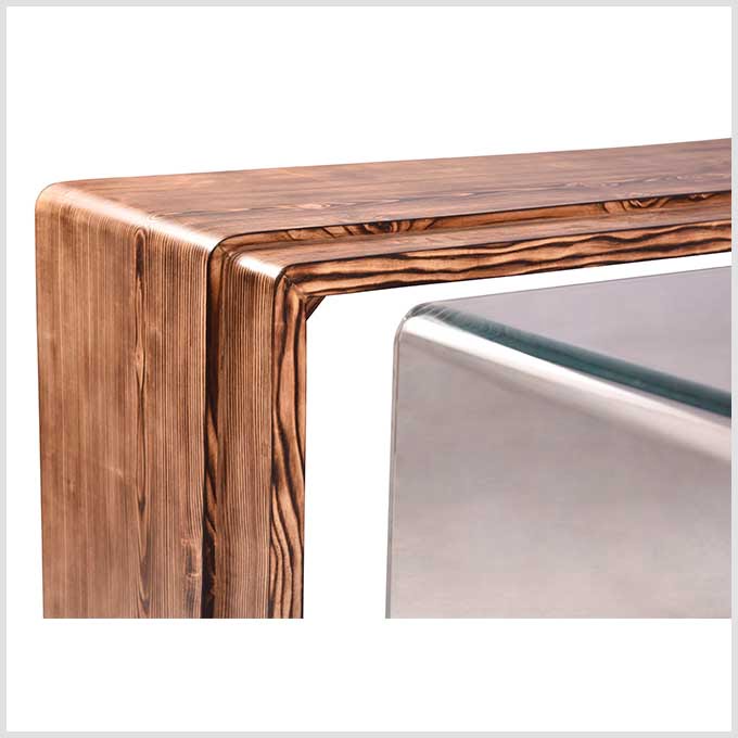 Solid Wooden Bent Benched Coffee Table - Image 5