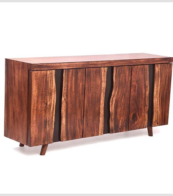 Epoxy Resin Black River Cabinet– Charcoaled East Indian Walnut