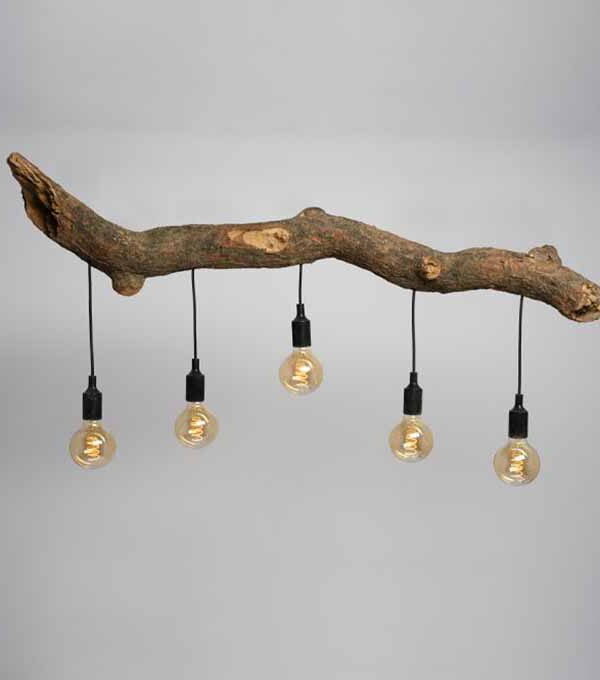 Custom Made Live Edge Solid Wood Chandelier