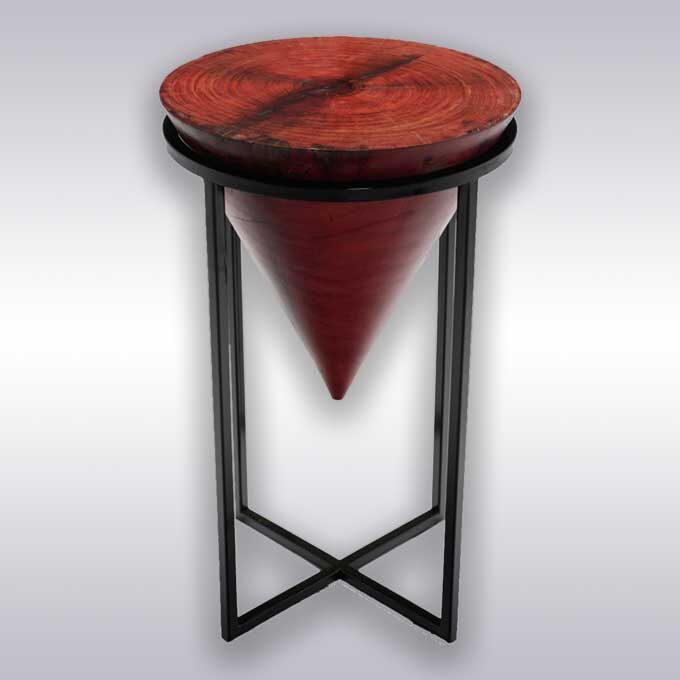 Solid Wooden Inverse Cone Bar Stool – Purpleheart Elegance - Image 2