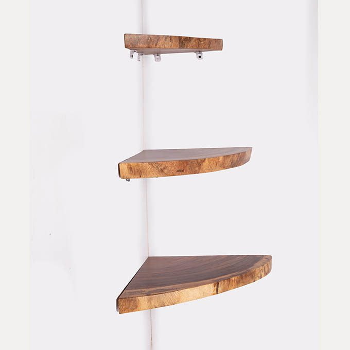 Custom Made Live Edge Corner Shelves - Image 2