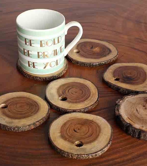 Wooden Coaster Set of 6
