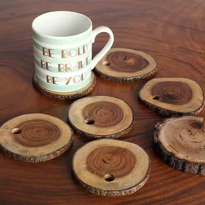 Wooden Coaster Set of 6