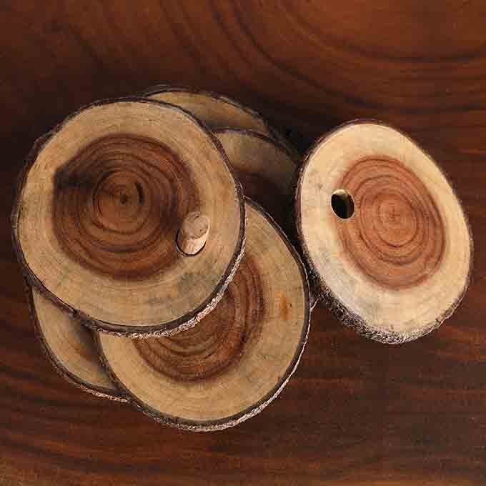 Wooden Coaster Set of 6 - Image 3