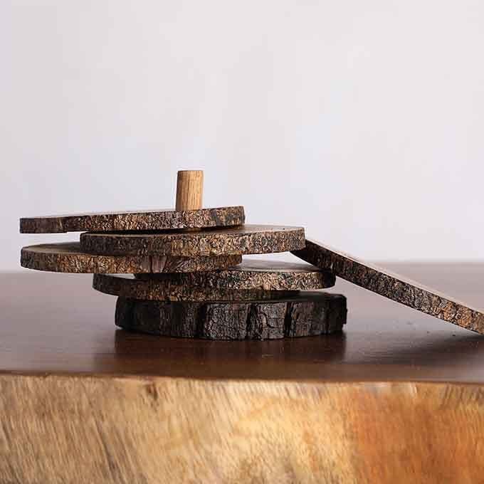Wooden Coaster Set of 6 - Image 5