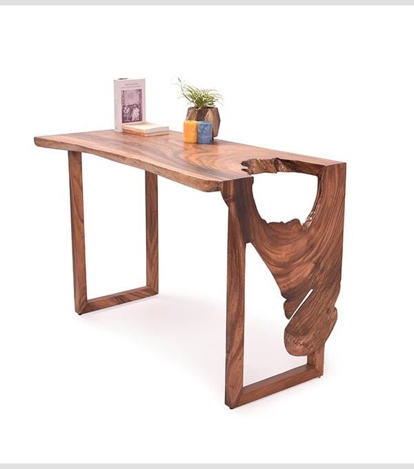 Live Edge Drop Down Study Table