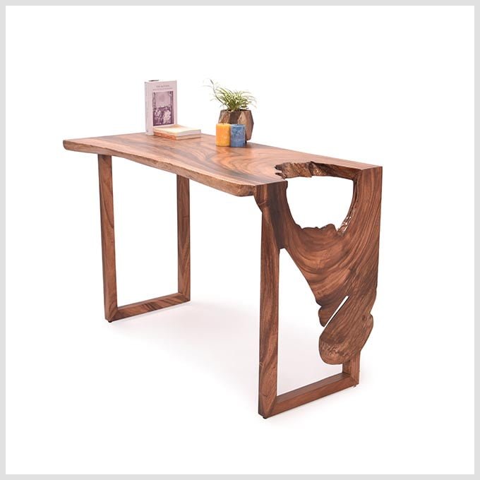Live Edge Drop Down Study Table