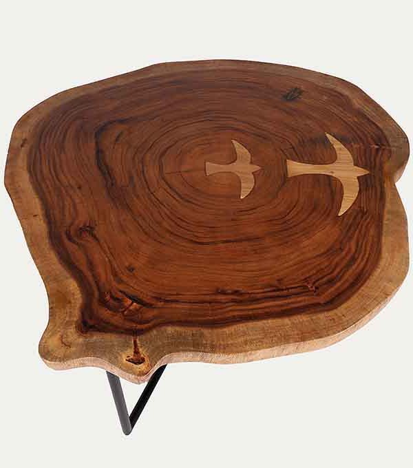 Live Edge Flying Eagles Coffee Table