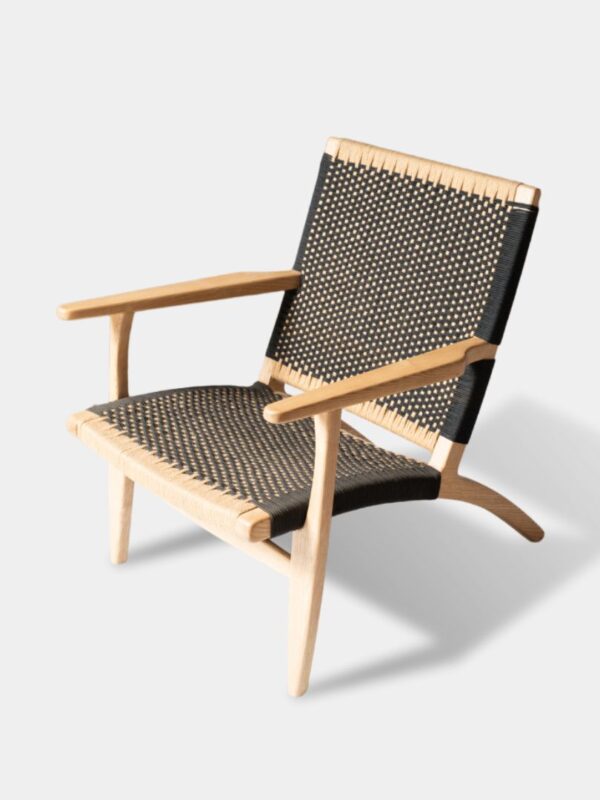 Black Jute Balcony Chair - Black and White