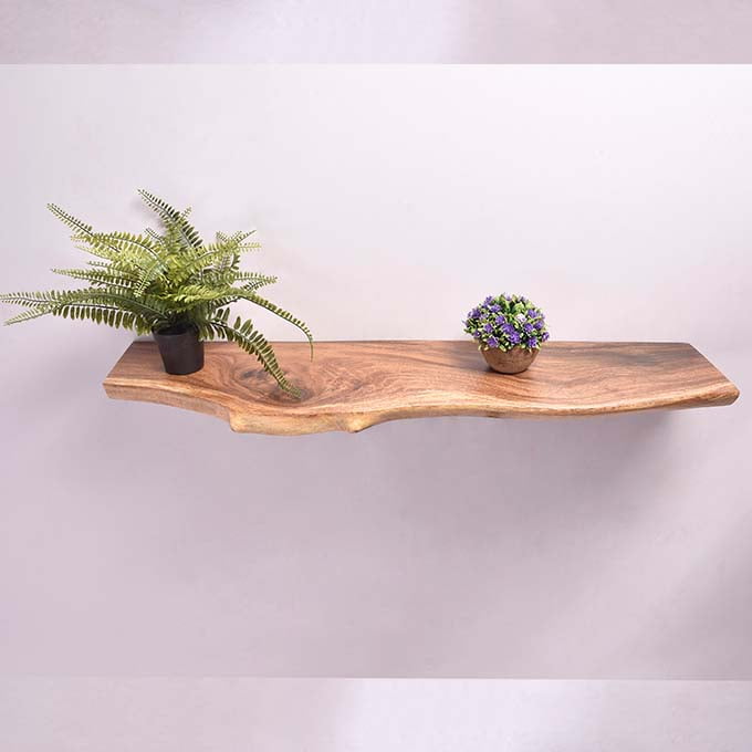 Live Edge Flying Shelf – Wall Mounted East Indian Walnut Design - Image 2