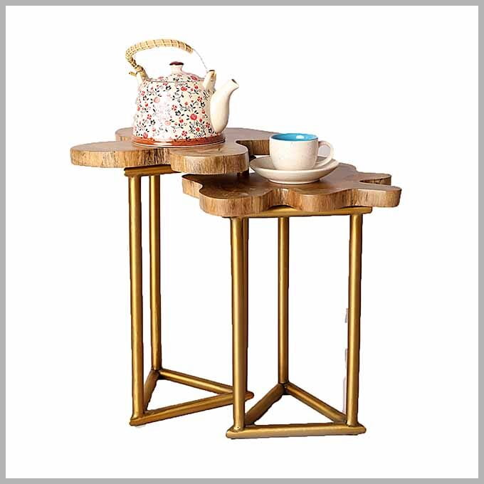 Live Edge Golden Triangle Tea Table - Image 2