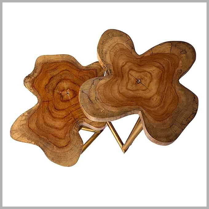 Live Edge Golden Triangle Tea Table - Image 3