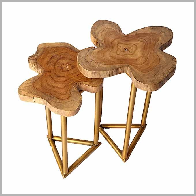 Live Edge Golden Triangle Tea Table - Image 4