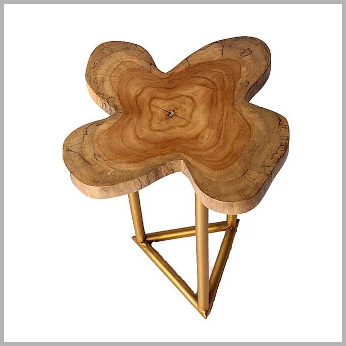 Live Edge Golden Triangle Tea Table - Image 5