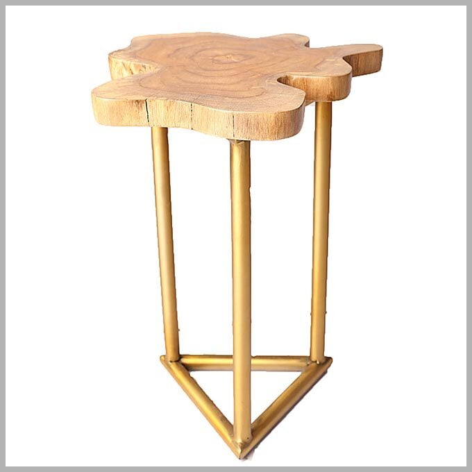 Live Edge Golden Triangle Tea Table - Image 6