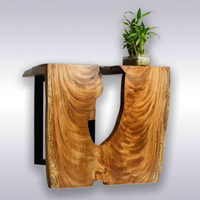 Live Edge Hole View Office Table