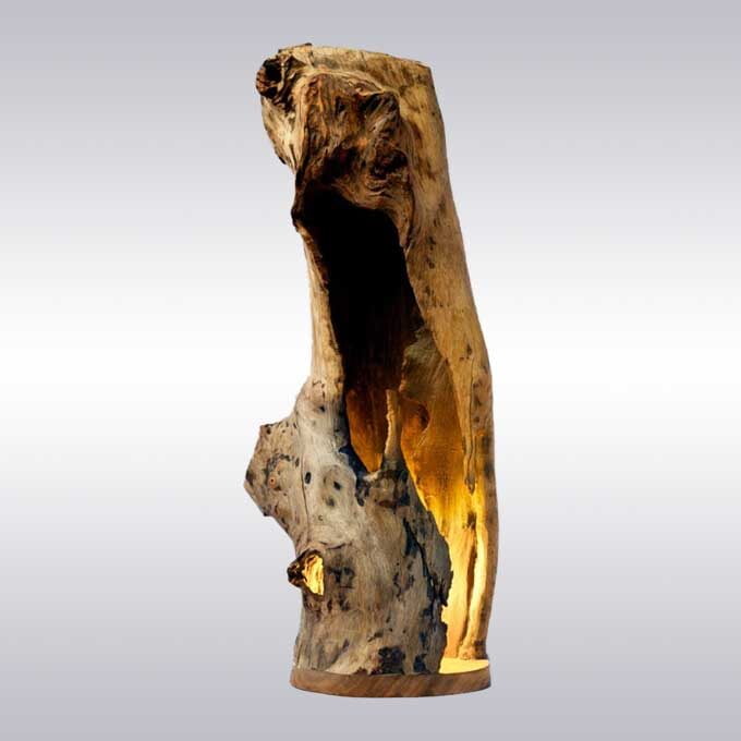 Custom Made Live Edge Log Lamp – Inlightenment for Home Decor