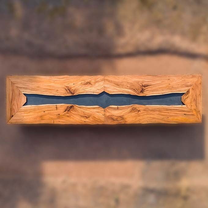Epoxy Resin 24×6 Conference Table - Live Edge Wood - Image 4