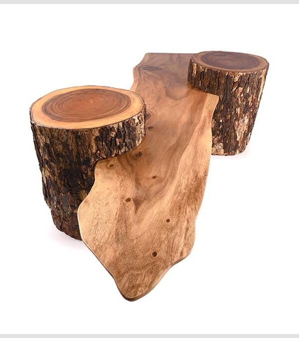Live Edge Log Behold Garden Bench