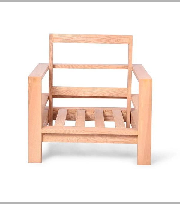 Wooden Meditation Lounge Chair with Mattress Padding