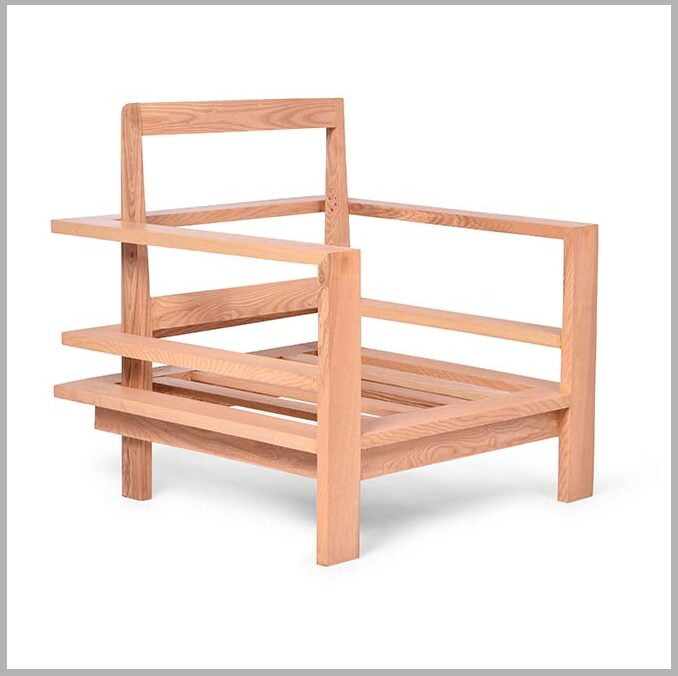 Wooden Meditation Lounge Chair with Mattress Padding - Image 2