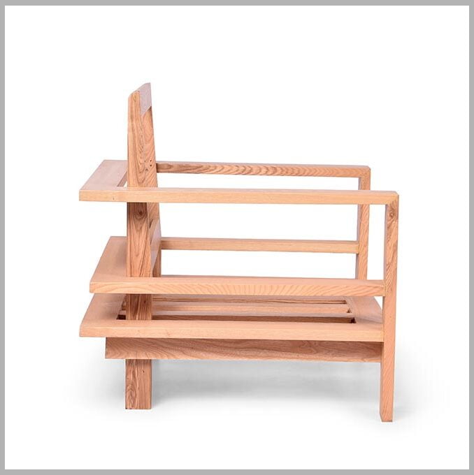 Wooden Meditation Lounge Chair with Mattress Padding - Image 3