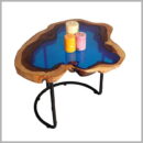 Epoxy Resin Oceanic Coffee Table - Live Edge Wood