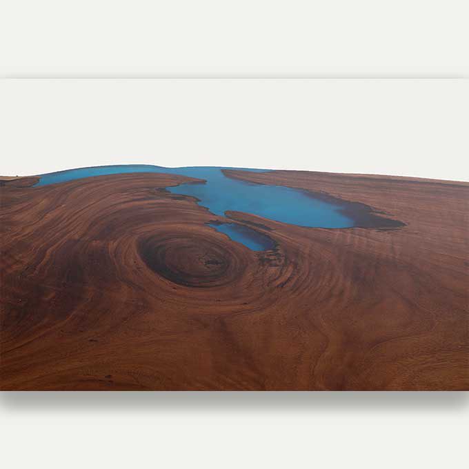Epoxy Resin Ocean Bar Table - Live Edge Wood - Image 6