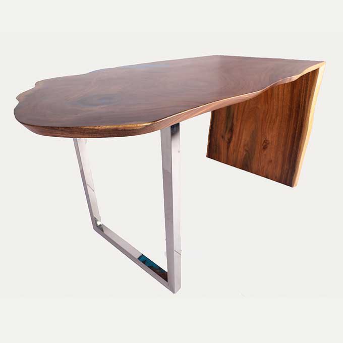 Epoxy Resin Ocean Bar Table - Live Edge Wood - Image 5