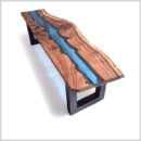Epoxy Resin River Bench Live Edge Wood