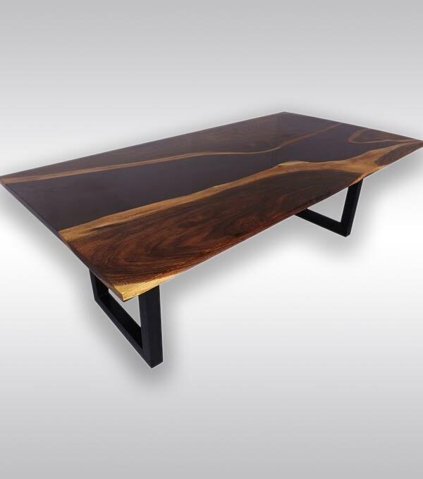 Epoxy Resin Black River Dining Table