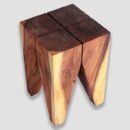 Custom Made Live Edge Rook Stool – Single Block Solid Wood Craft