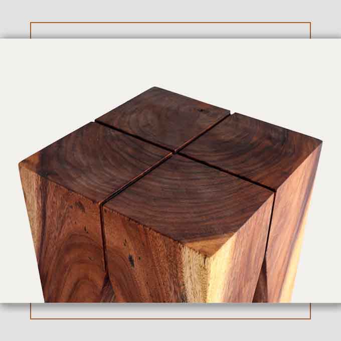 Custom Made Live Edge Rook Stool – Single Block Solid Wood Craft - Image 3