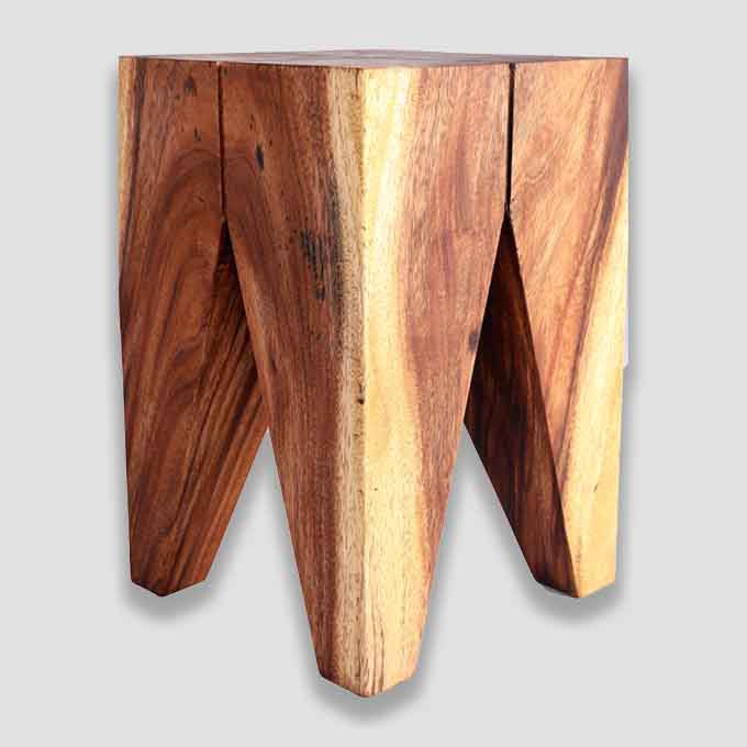 Custom Made Live Edge Rook Stool – Single Block Solid Wood Craft - Image 2