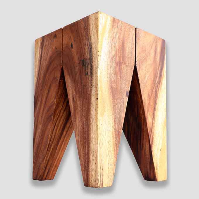 Custom Made Live Edge Rook Stool – Single Block Solid Wood Craft - Image 4