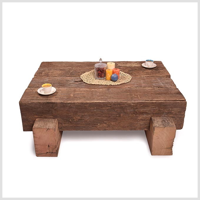 Rustic Railway Wood Coffee Table - Image 5