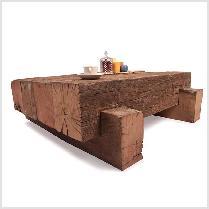 Rustic Railway Wood Coffee Table - Image 4