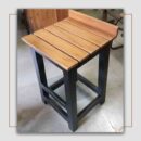 Solid Wooden Bar Stool with Metal Base