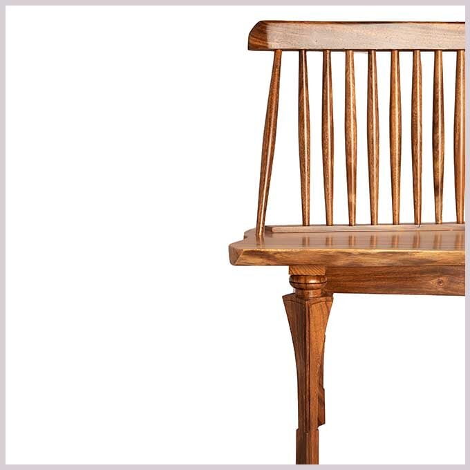 Live Edge Spiral Leg Park Bench - Image 5