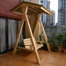 Solid Spruce Wood Outdoor Stand Swing Jhula