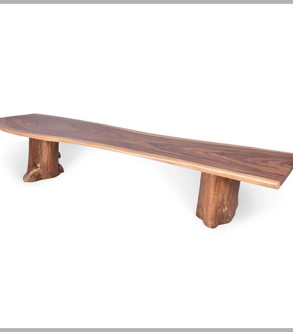 Live Edge Bench With Stump Supports