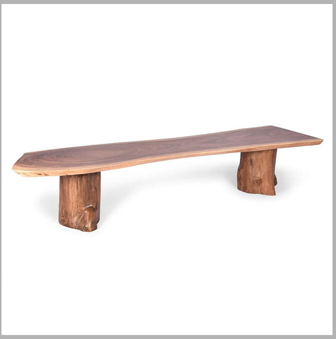 Live Edge Bench With Stump Supports - Image 3