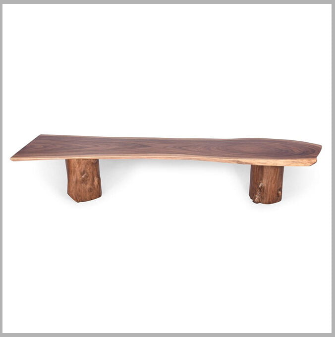 Live Edge Bench With Stump Supports - Image 2