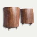 Live Edge Stump Table with Wheels – East Indian Walnut