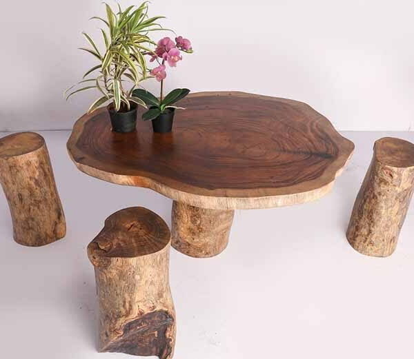Live Edge Wood Log Table Top