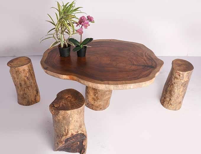 Live Edge Wood Log Table Top