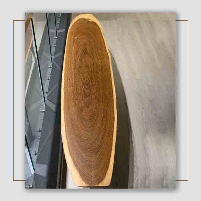 Live Edge Surfer Bench with Surfboard Legs - Image 2